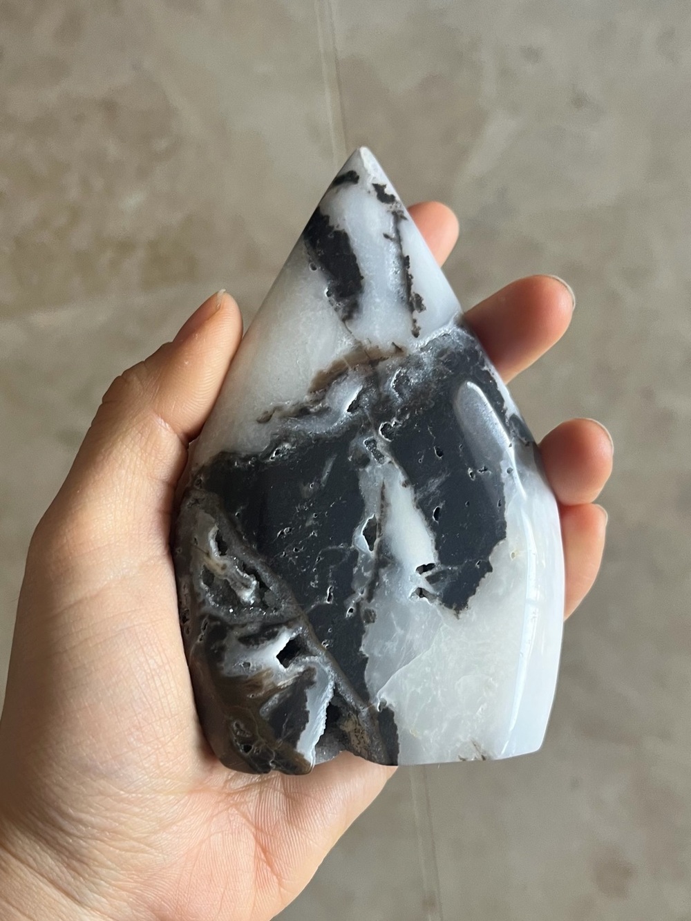 Natural Crystal Stone Dendritic Agate Opal Merlinite Portal Polished 10.7oz